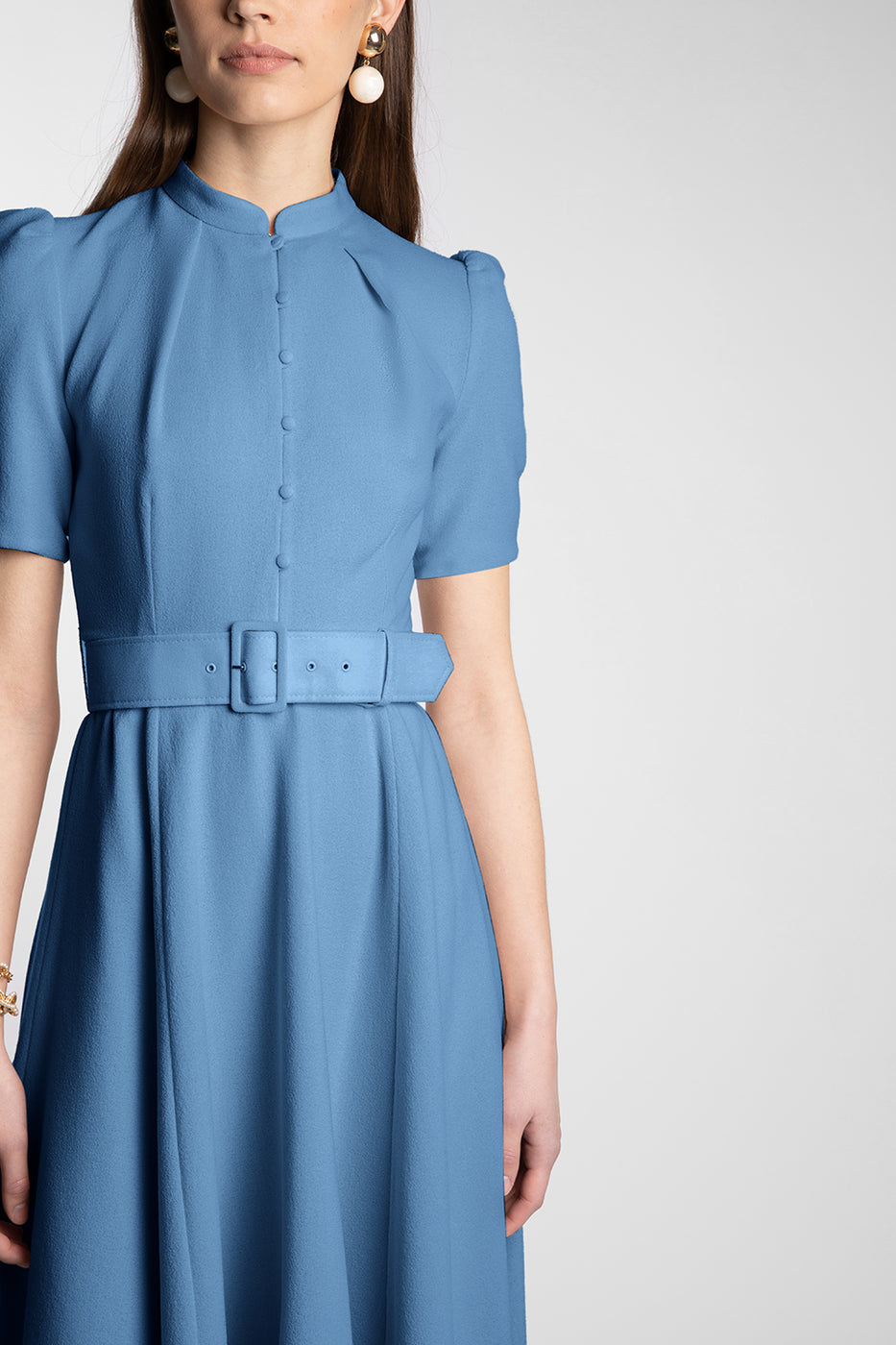 Ahana Cornflower Short Sleeve Dress Beulah London