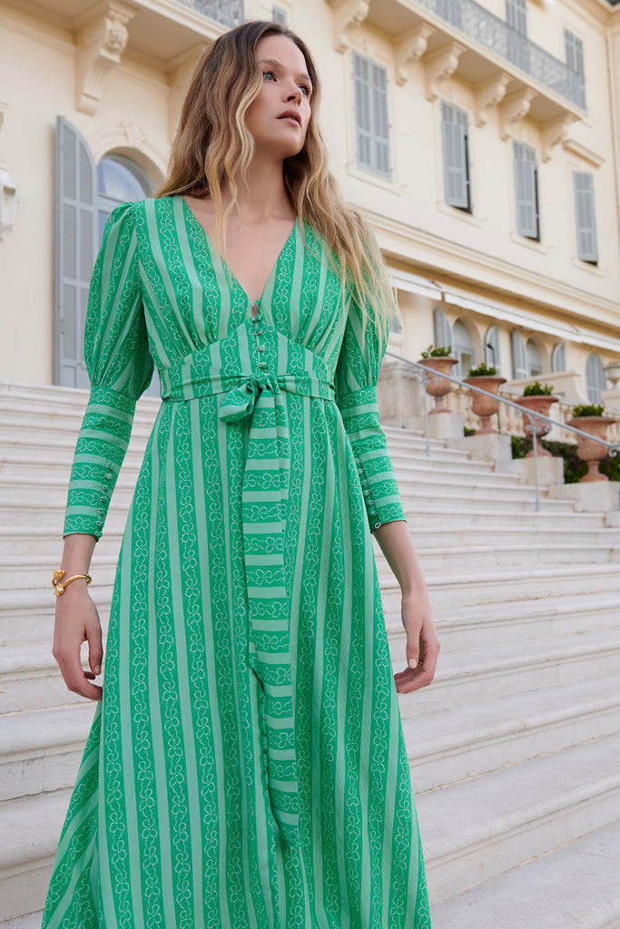 Grace Emerald Bow Dress