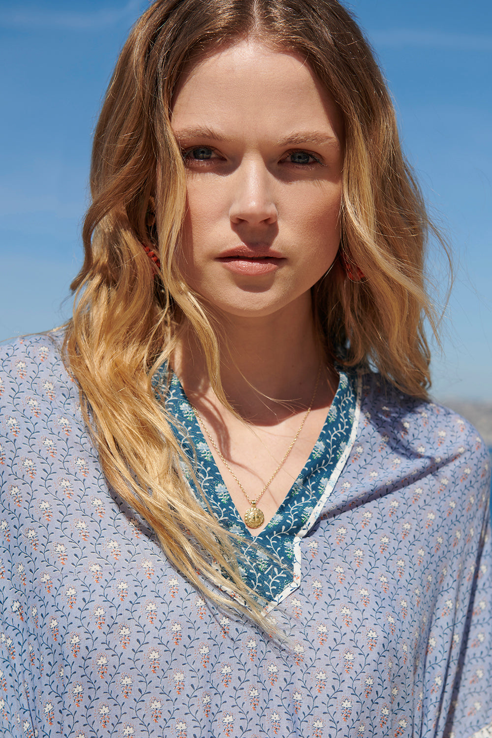Larissa Blue Woodblock Dress