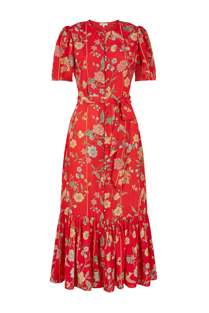Ava Bamboo & Birds Red Dress