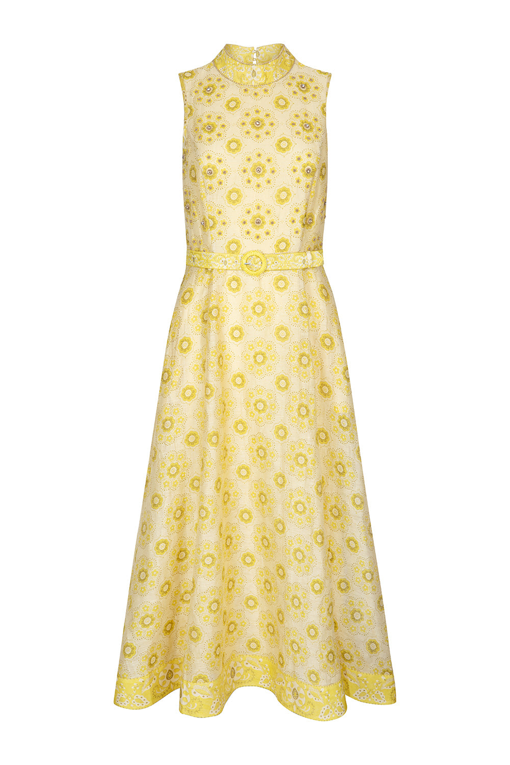 Ophelia Lemon Floral Bandana Dress