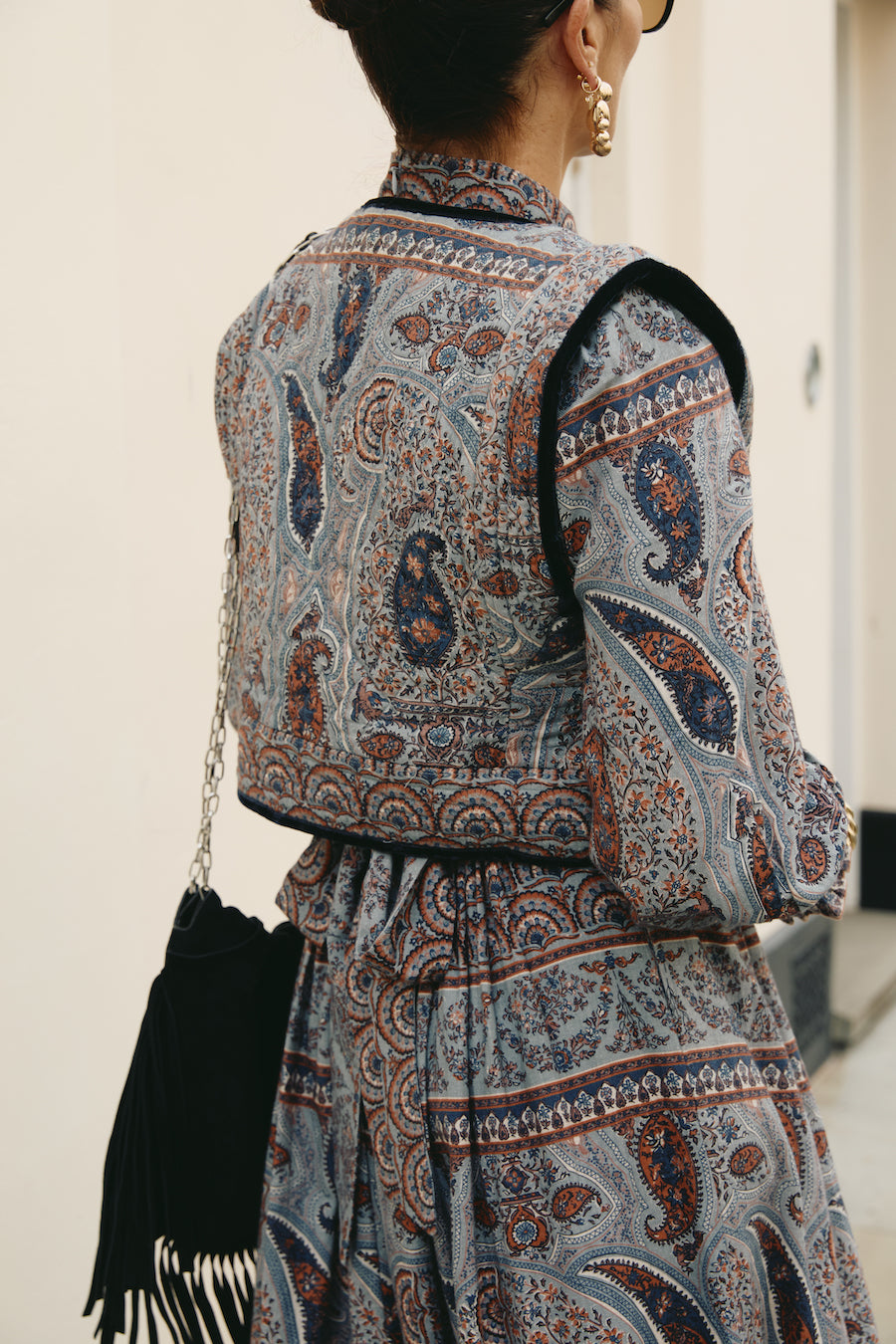 Gaia Blue Paisley Gilet