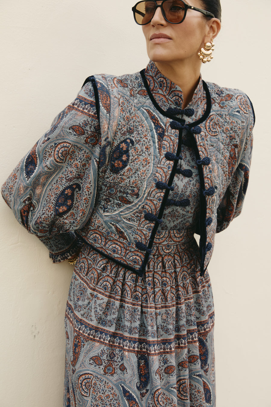 Gaia Blue Paisley Gilet