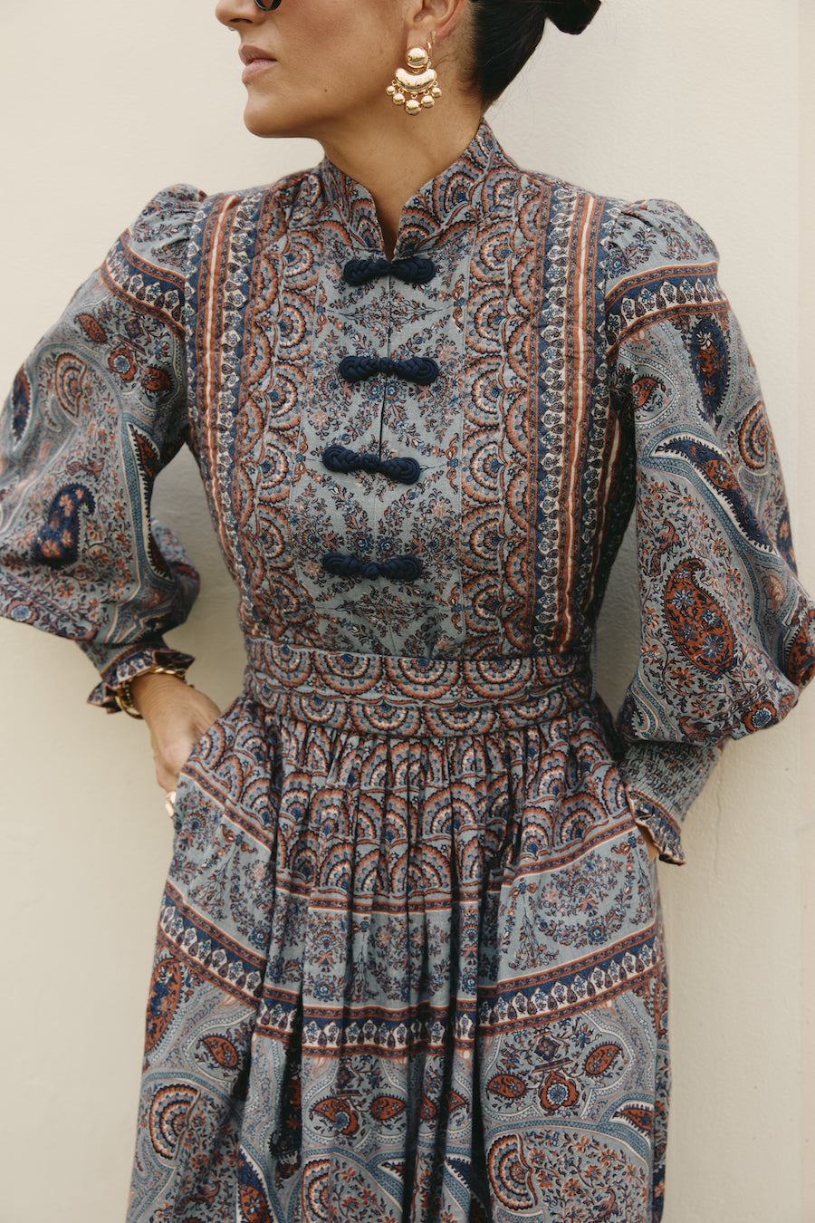 Amelia Blue Paisley Dress