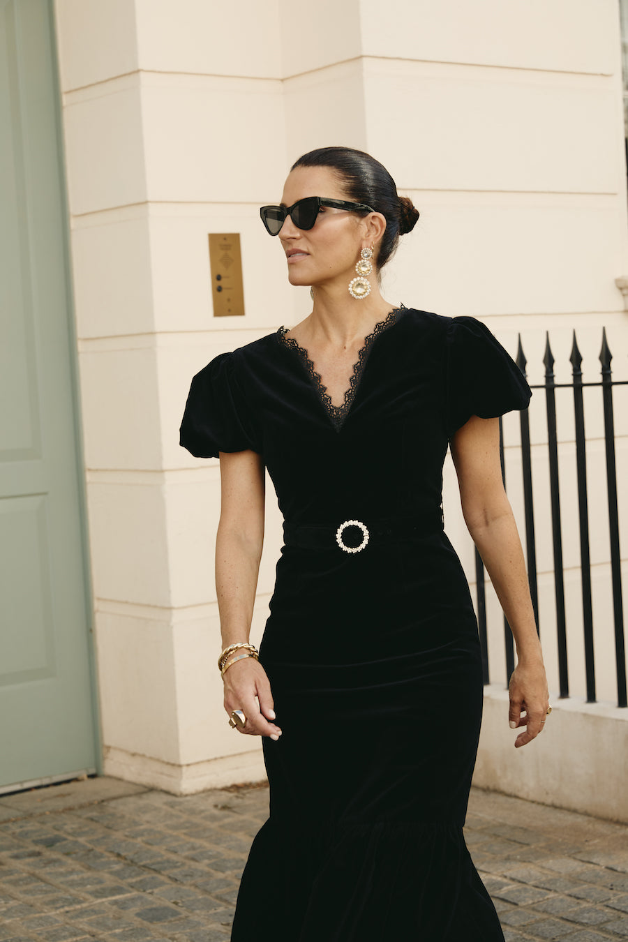 Elsie Black Velvet Dress