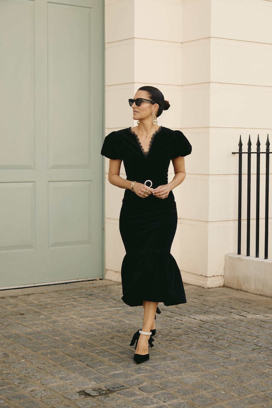 Elsie Black Velvet Dress