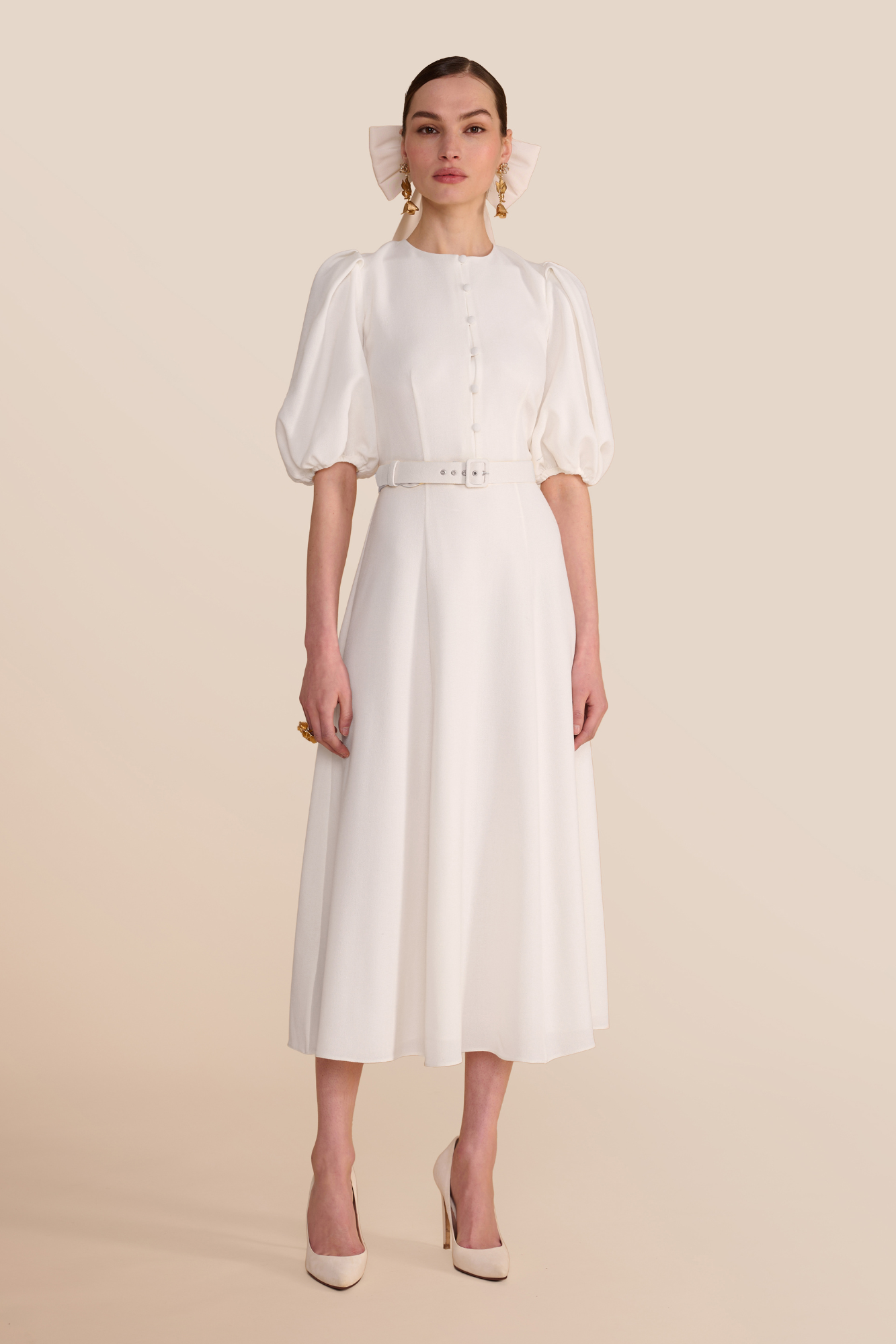 Rani Ivory Crepe Dress