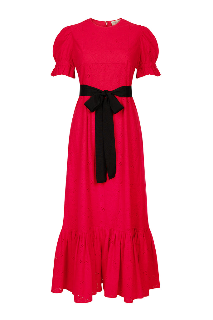 Dorothy Red Broderie Dress