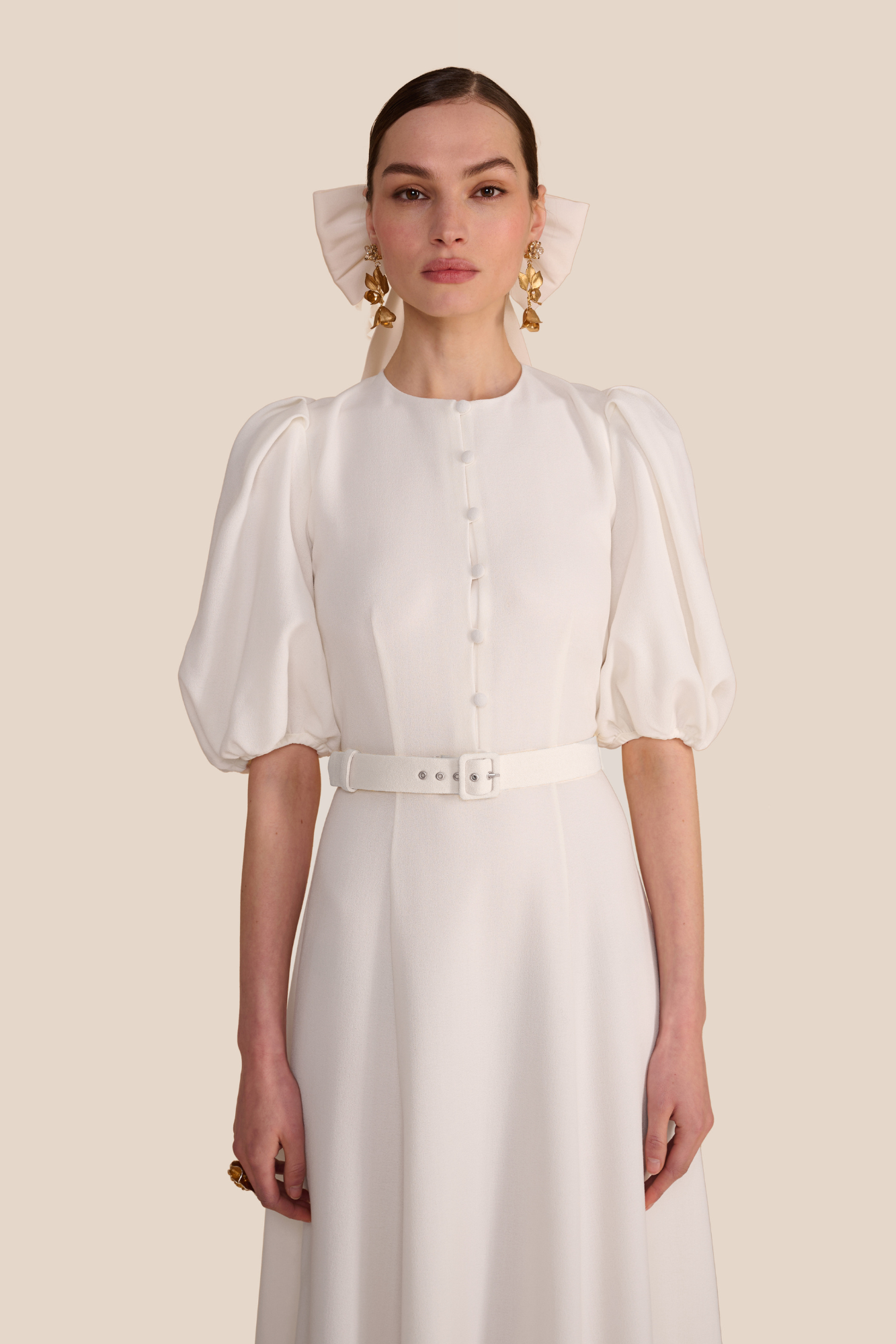 Rani Ivory Crepe Dress