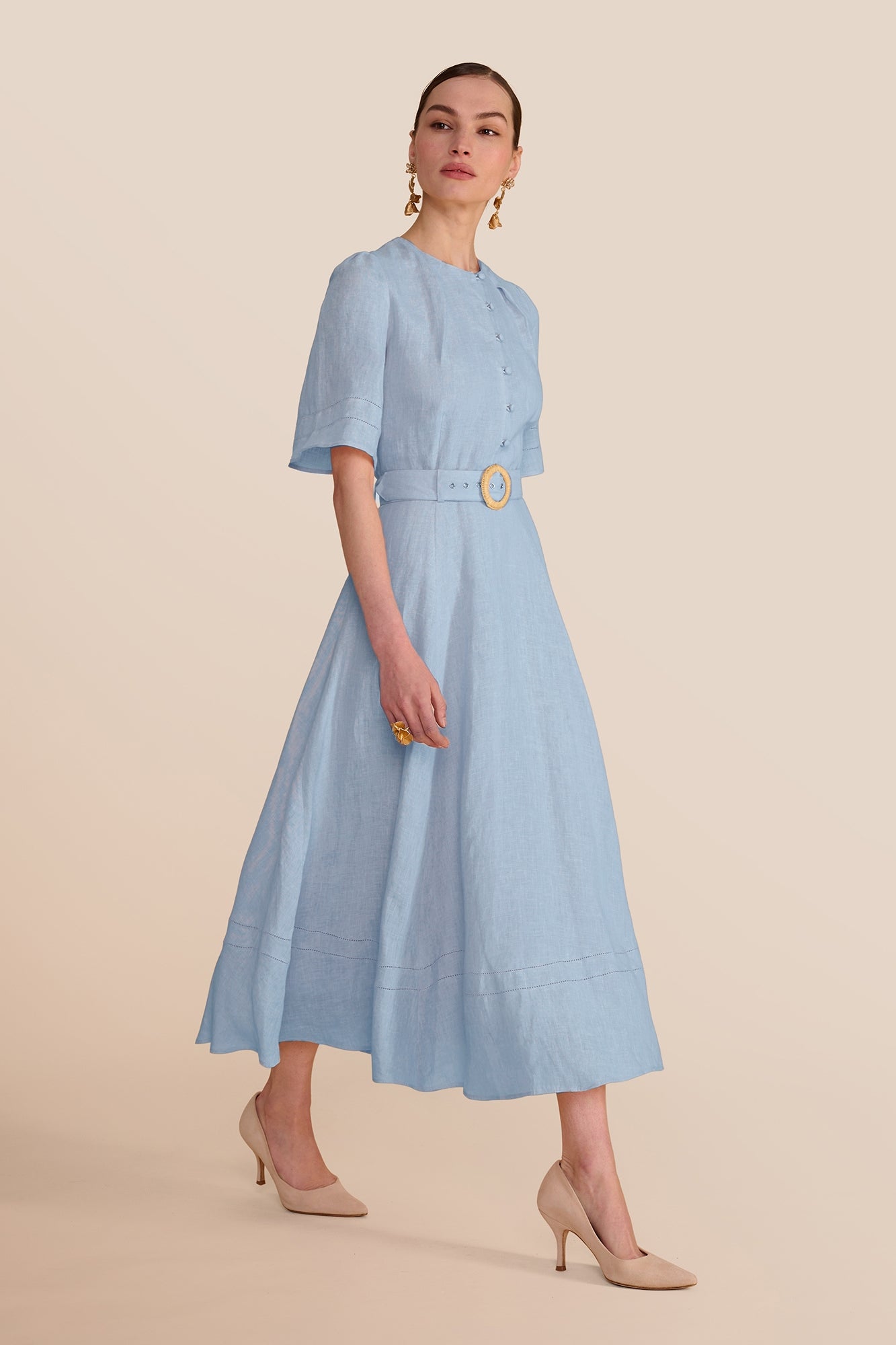 Aybra Linen Cornflower Dress