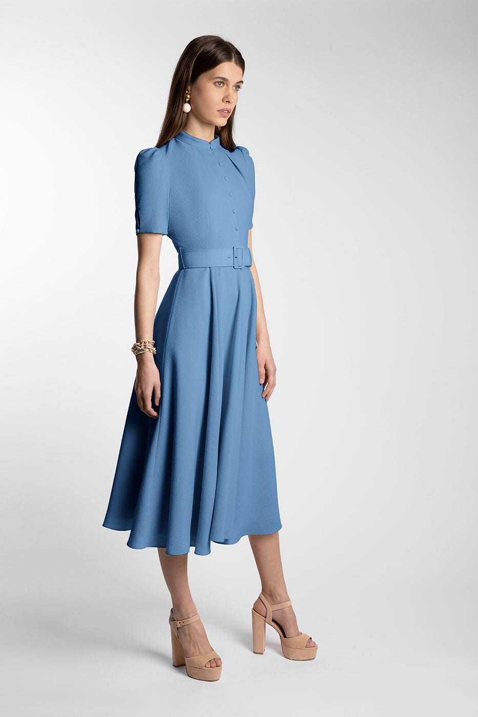 Ahana Cornflower Short Sleeve Dress Beulah London