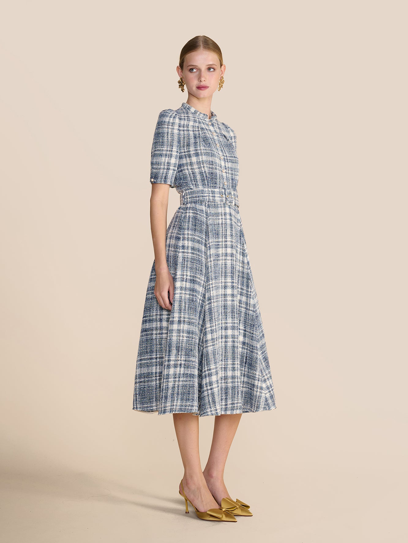 Ahana Boucle Check Dress