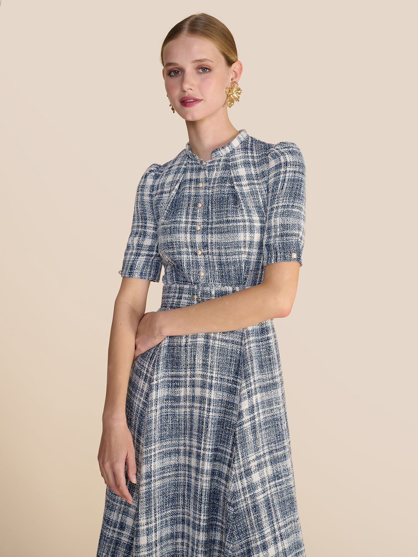 Ahana Boucle Check Dress