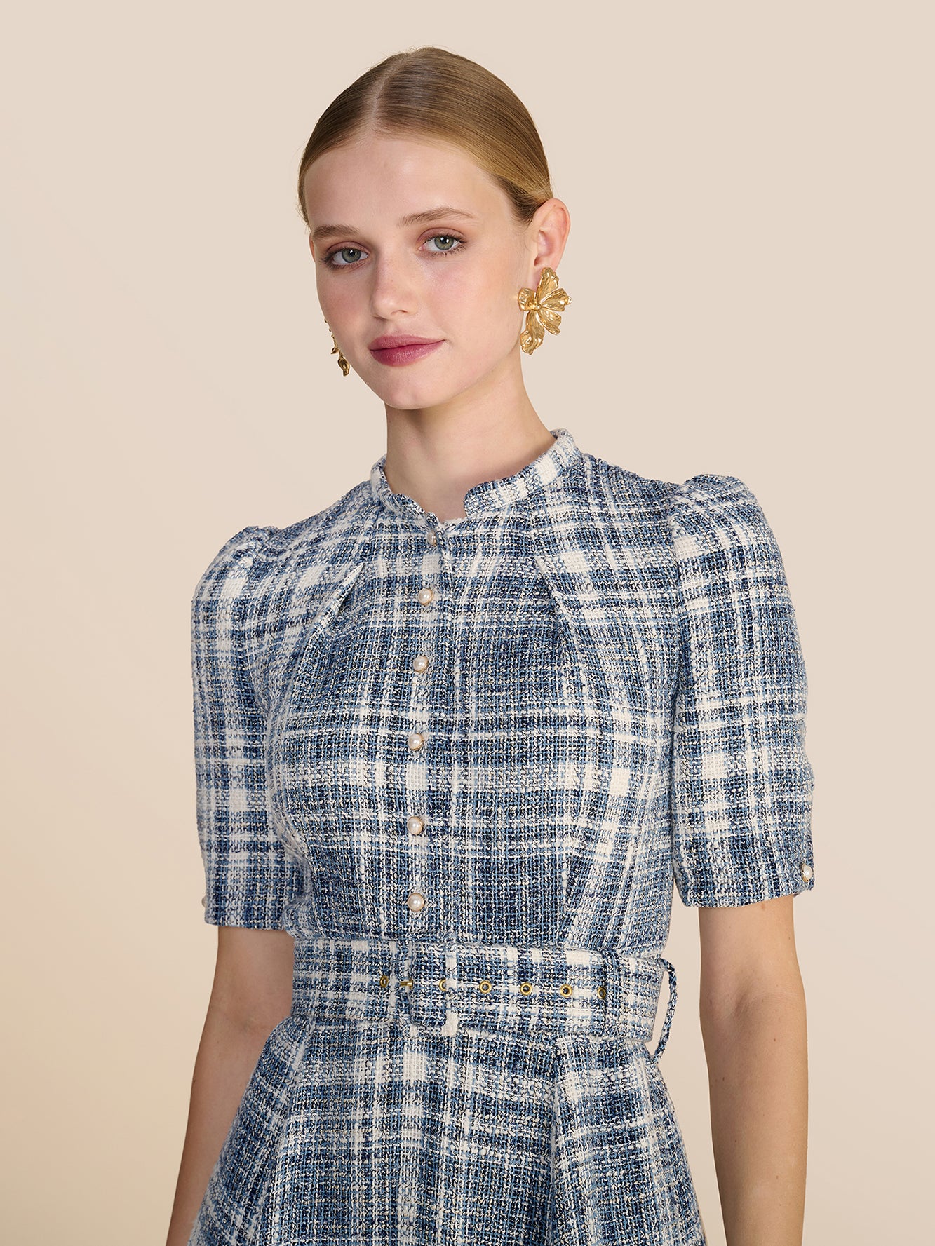 Ahana Boucle Check Dress