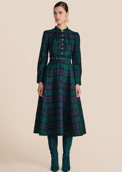 green and black tartan dress Ahana first_birthday_girl