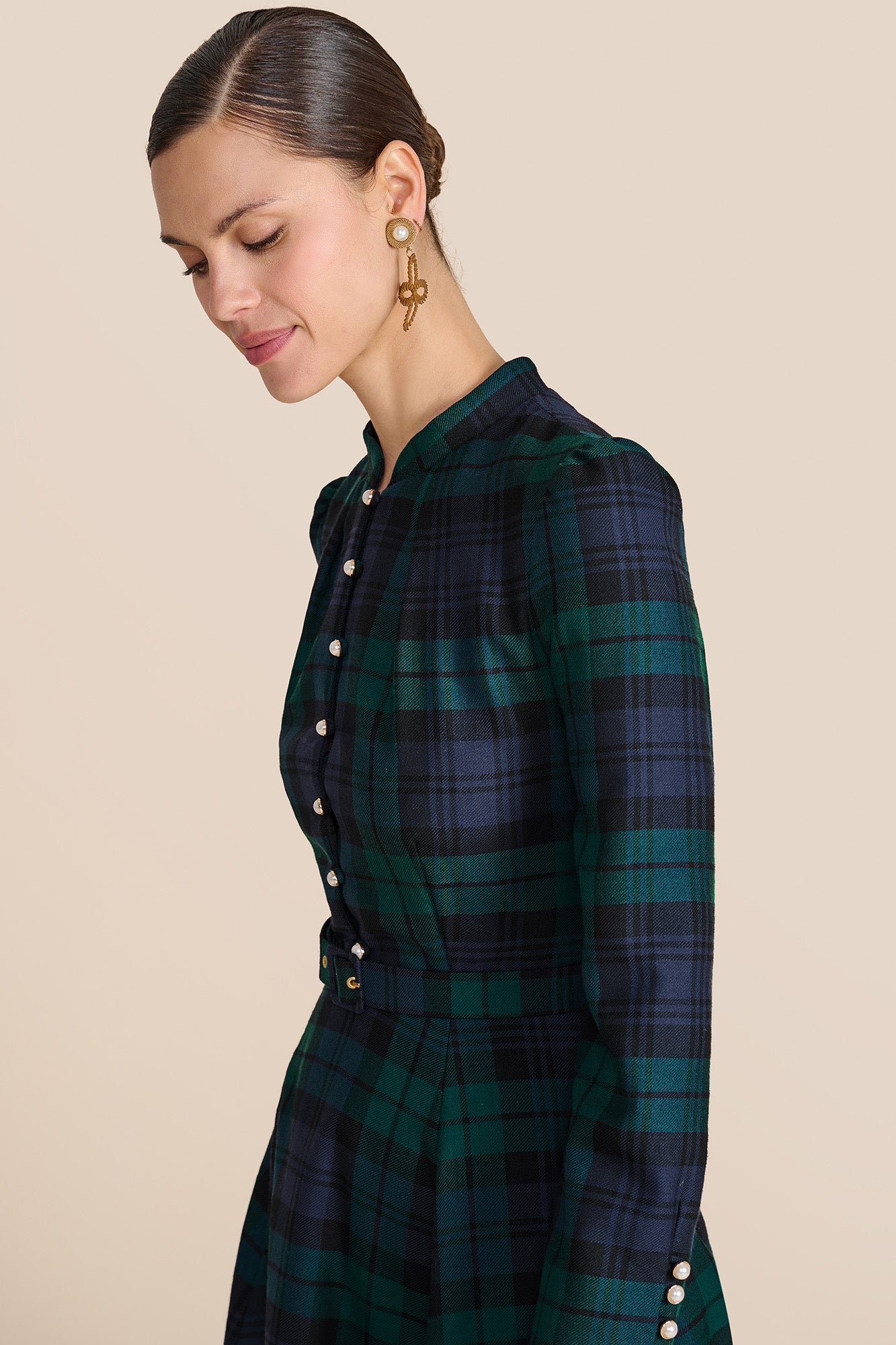 Ahana Evergreen Tartan Dress