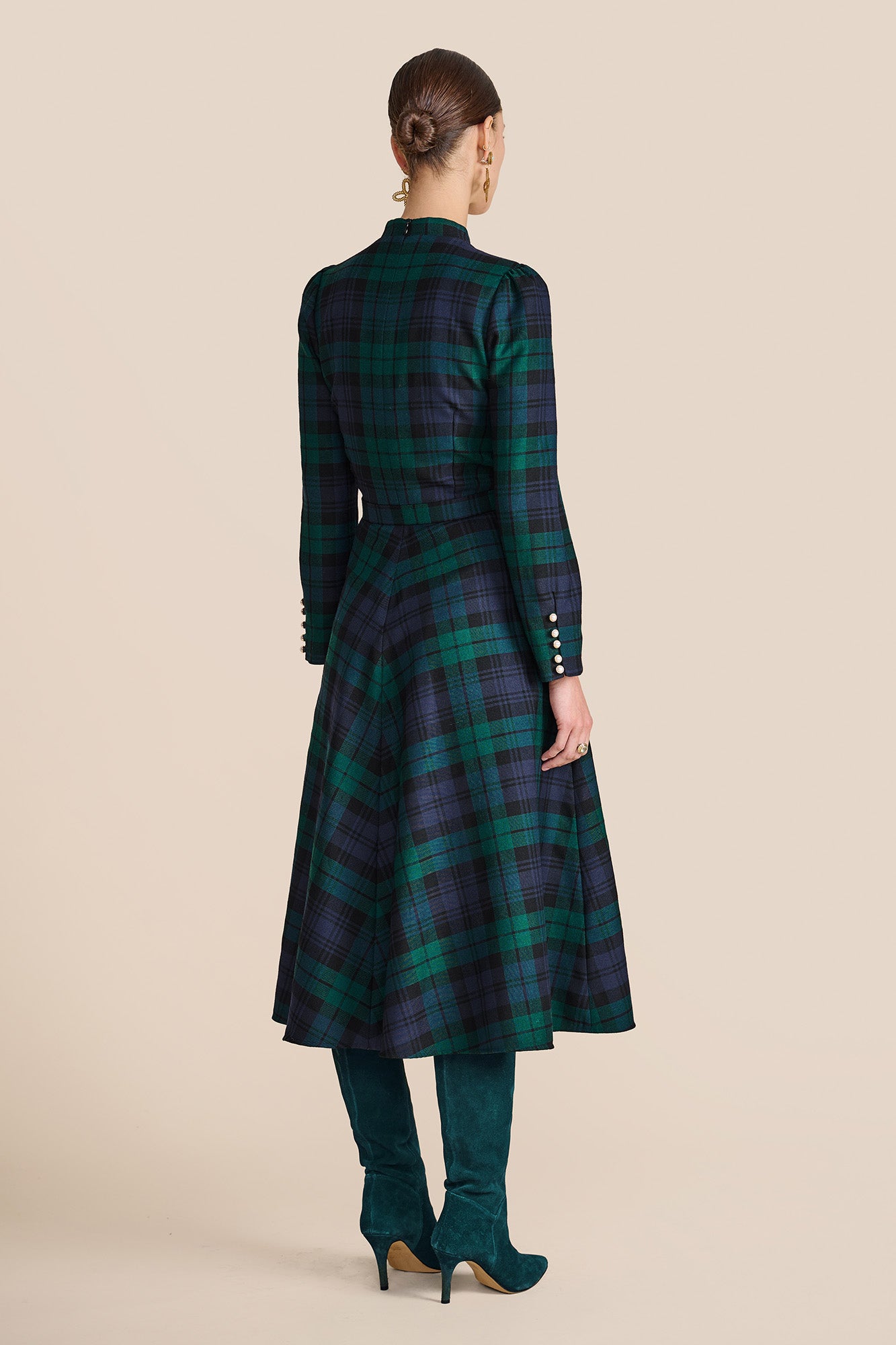 Ahana Evergreen Tartan Dress