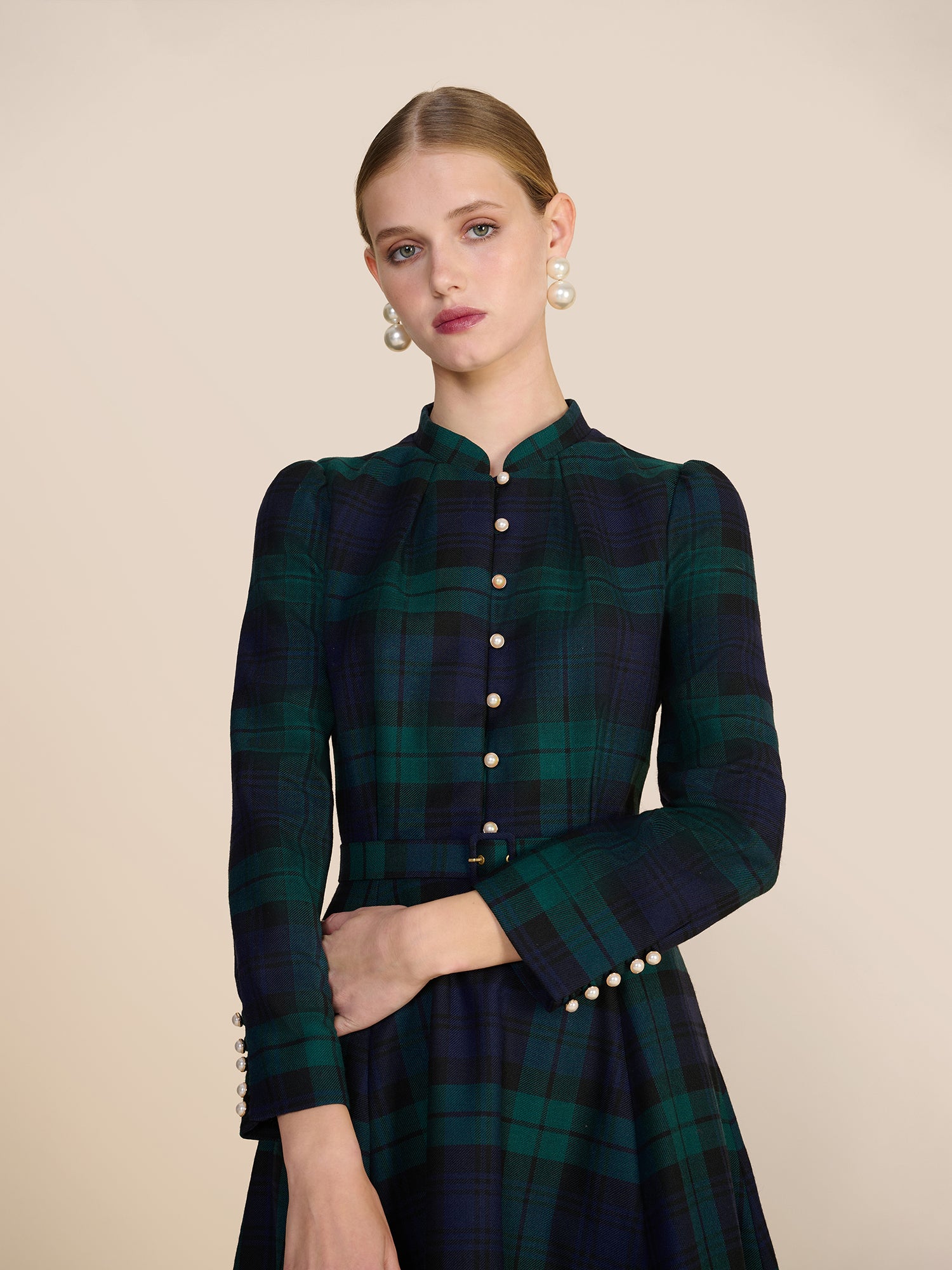 Ahana Evergreen Tartan Dress
