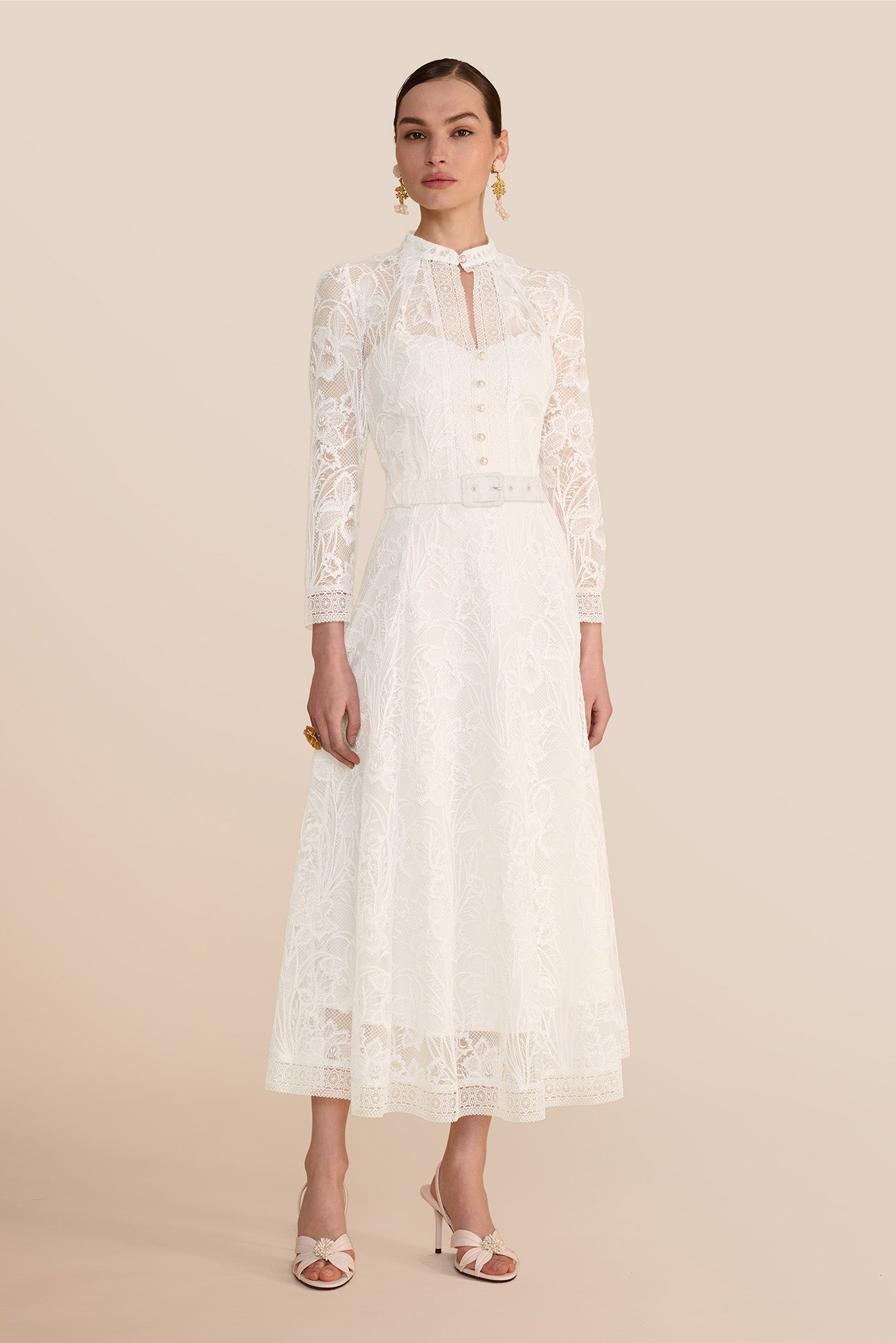 Ahana Cream Lace Dress