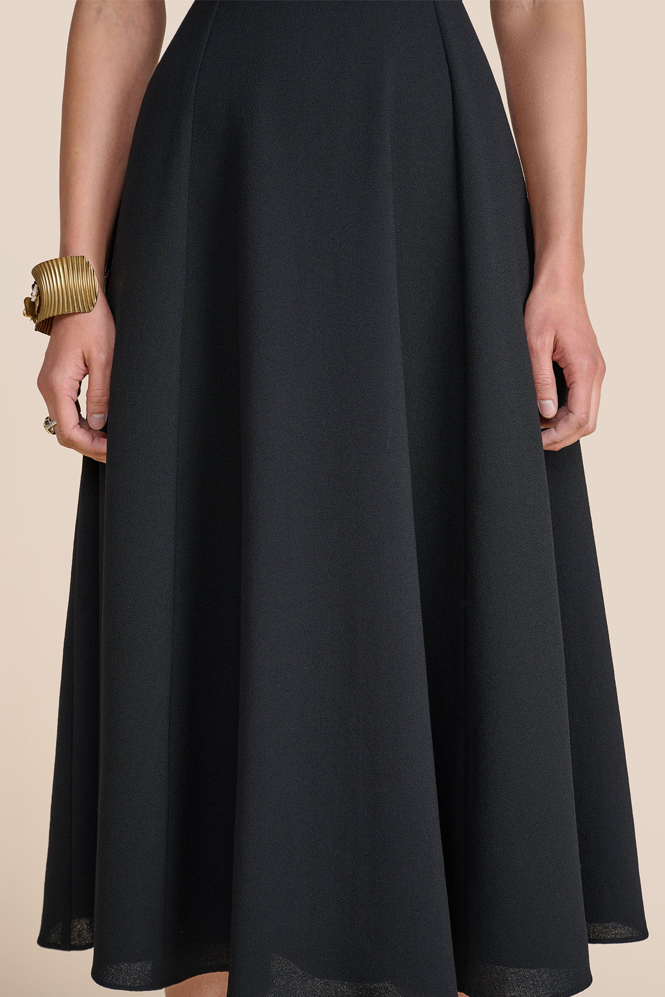 Ahana Black Short Sleeve Dress