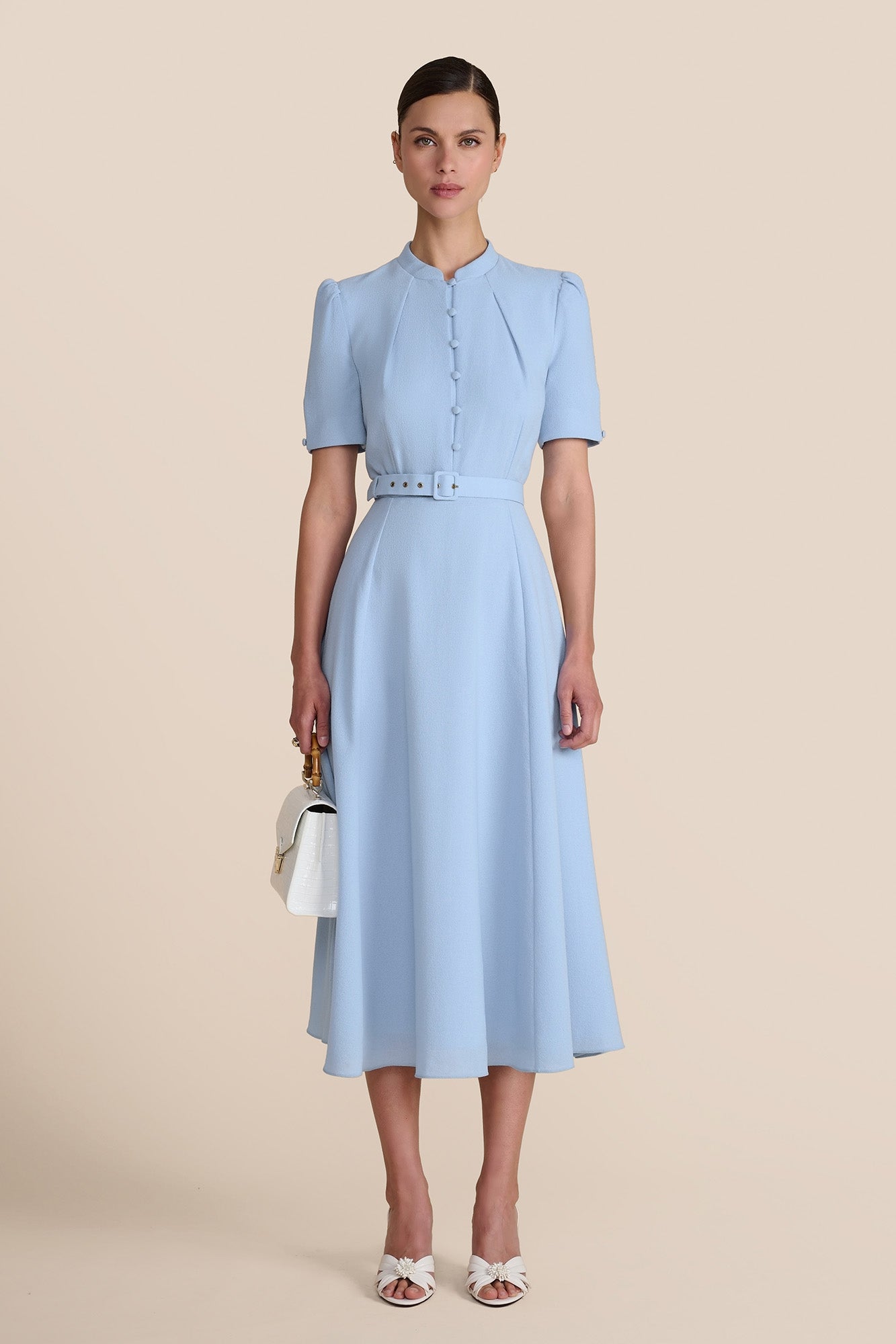 Ahana Pale Blue Short Sleeve Dress