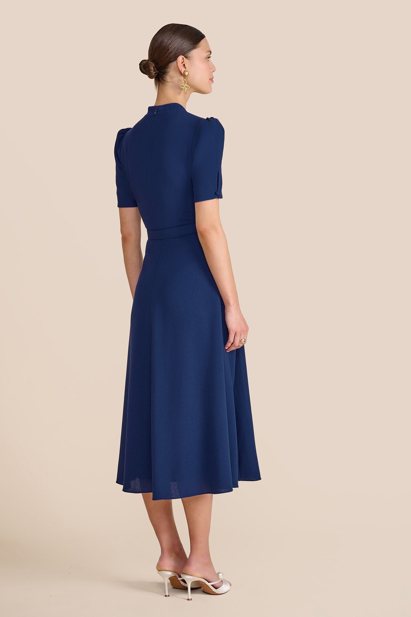 Ahana Navy Short Sleeve Dress