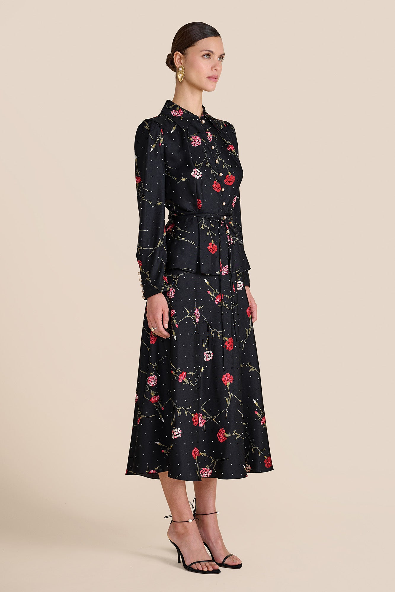 Ahana Black Carnation Blouse
