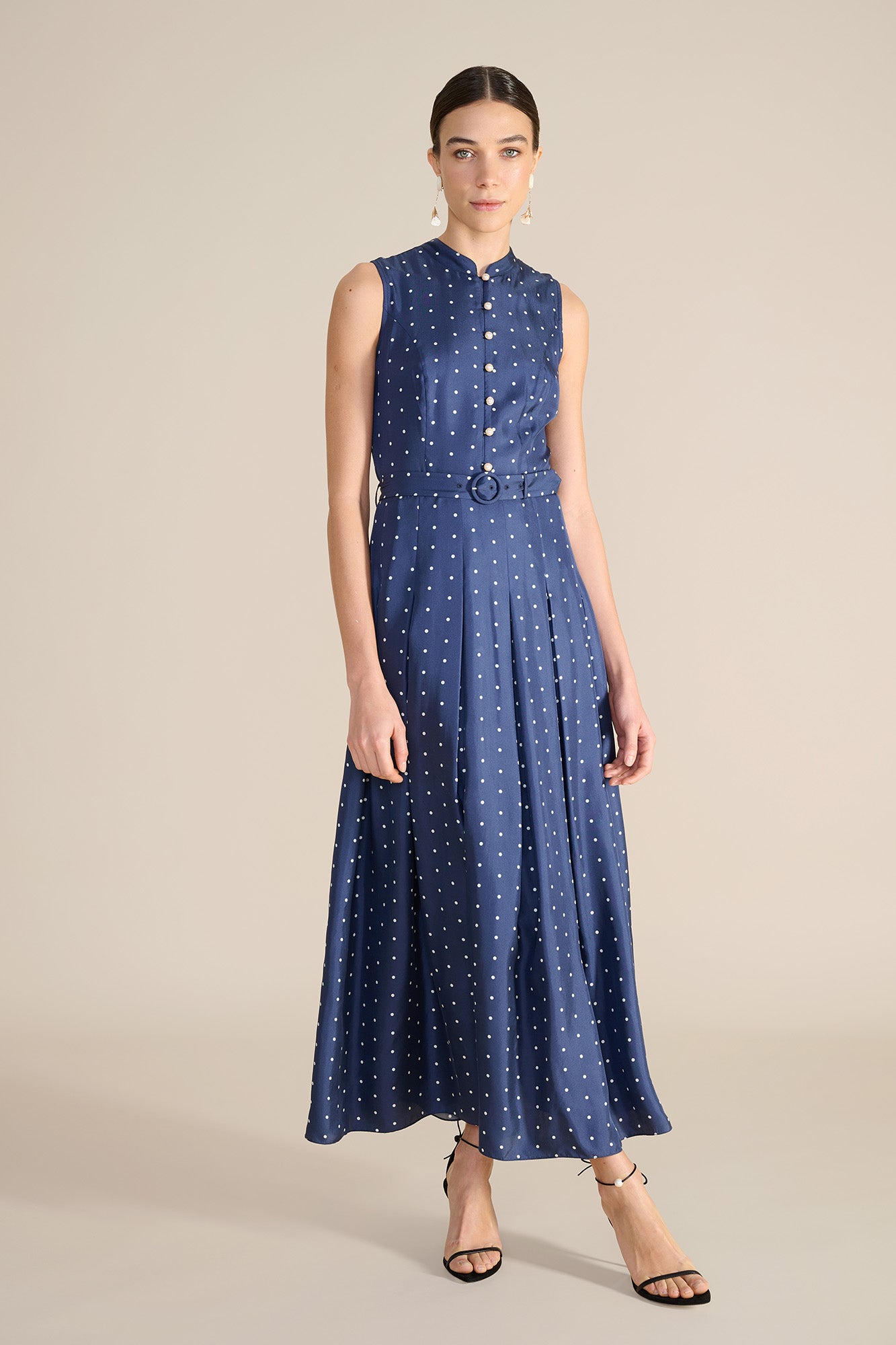 Annabel Navy & Ivory Polka Dot Dress