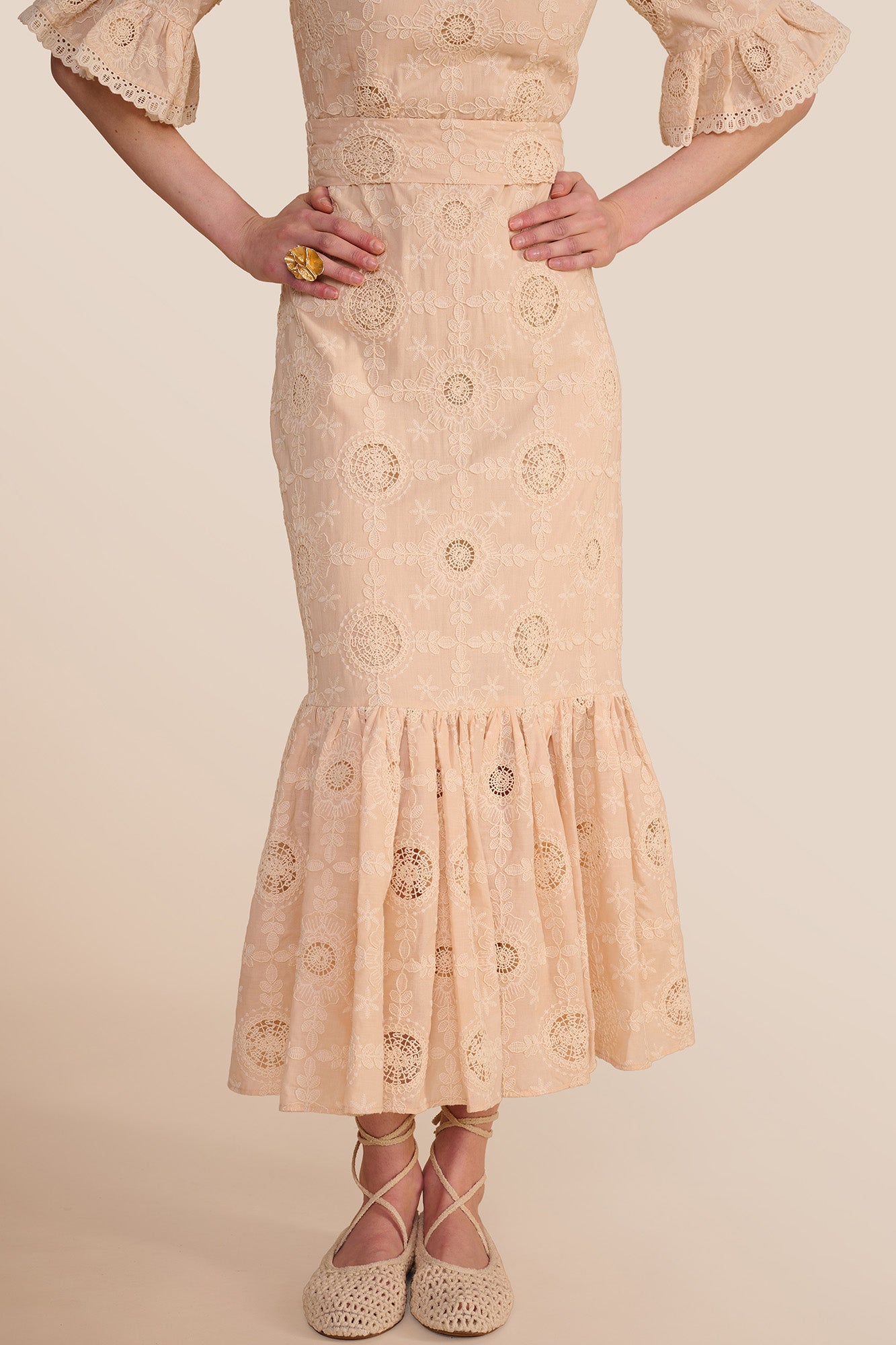 Aster Mocha Embroidered Dress