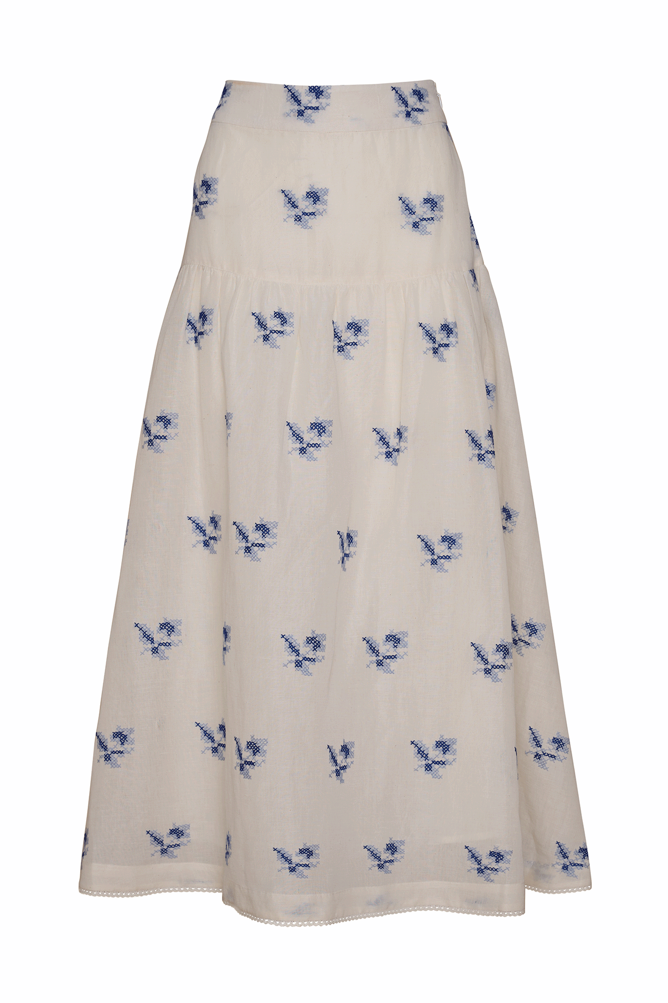 Astra White Hatch Rose Skirt