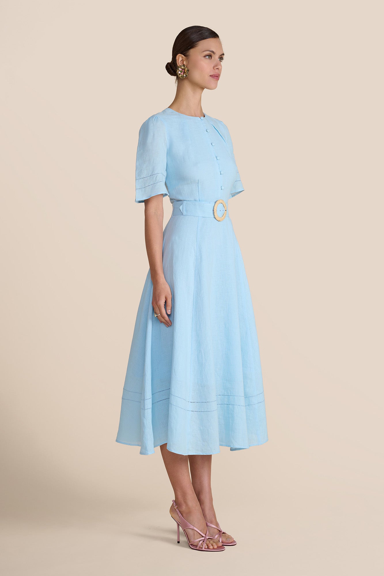 Aybra Linen Cornflower Dress