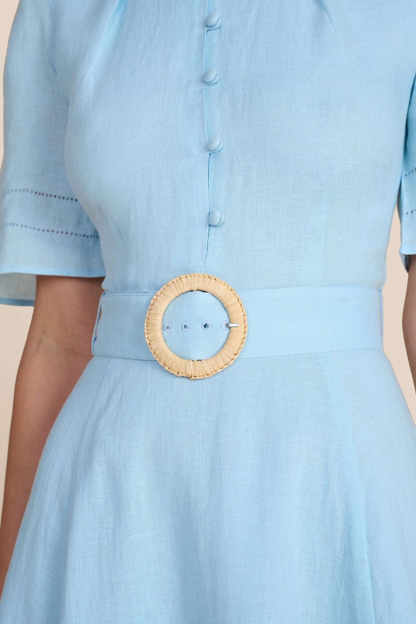 Aybra Linen Cornflower Dress