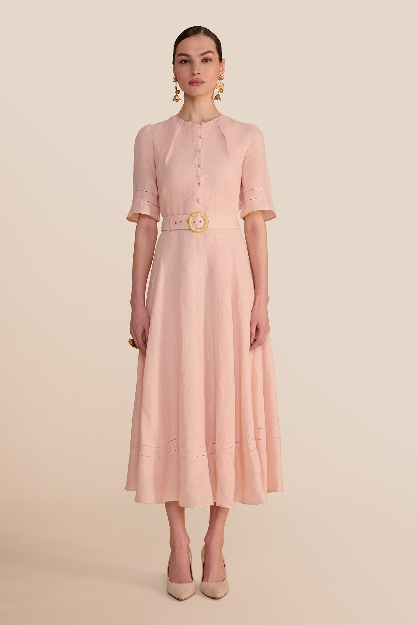 Aybra Linen Blush Dress
