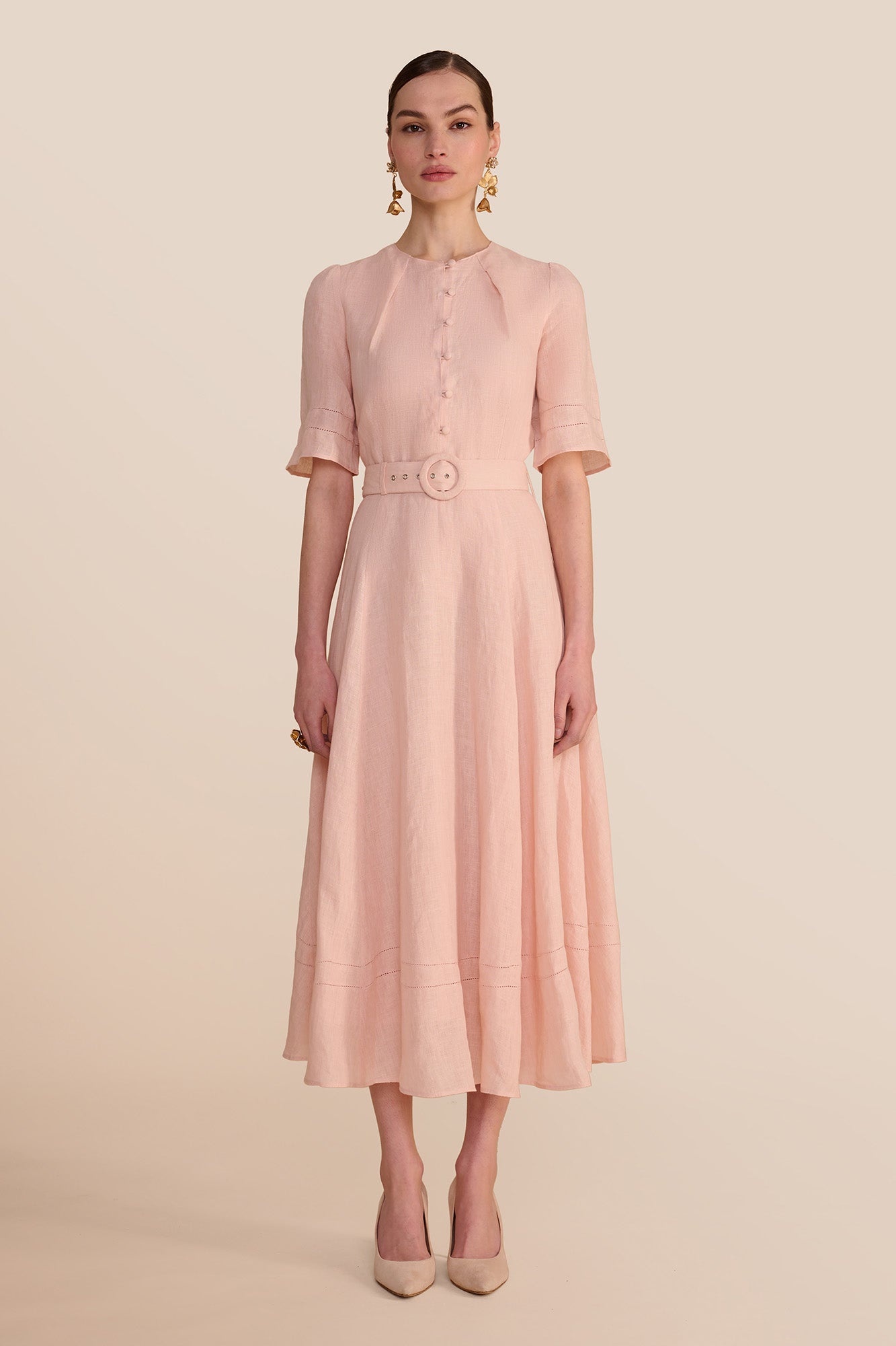 Aybra Linen Blush Dress