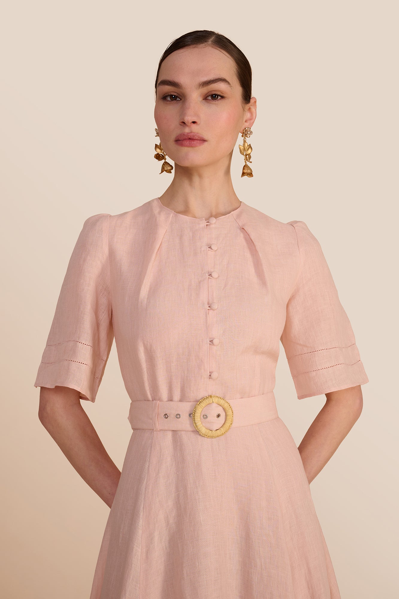 Aybra Linen Blush Dress