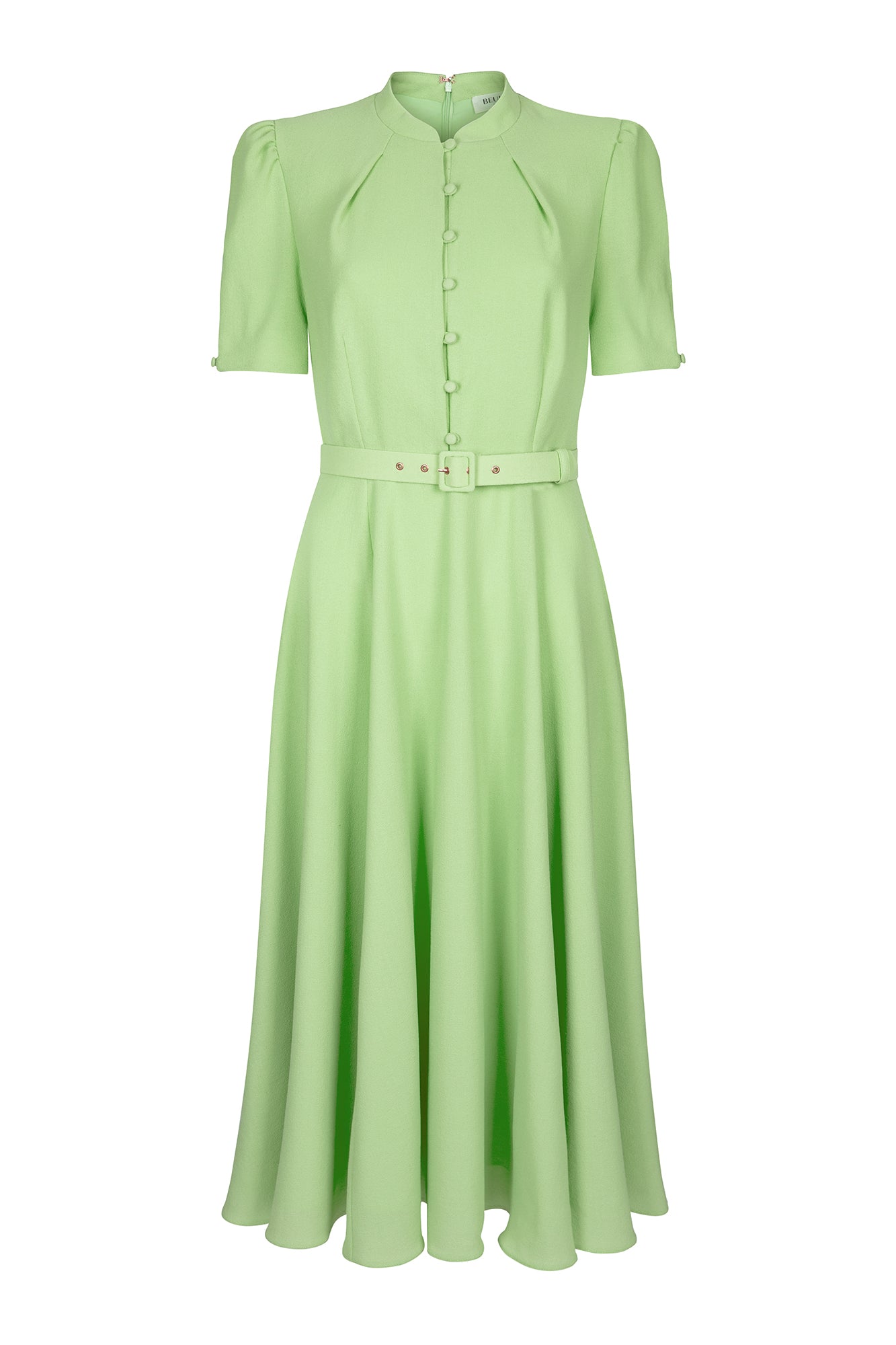 Ahana Apple Green Short Sleeve Dress
