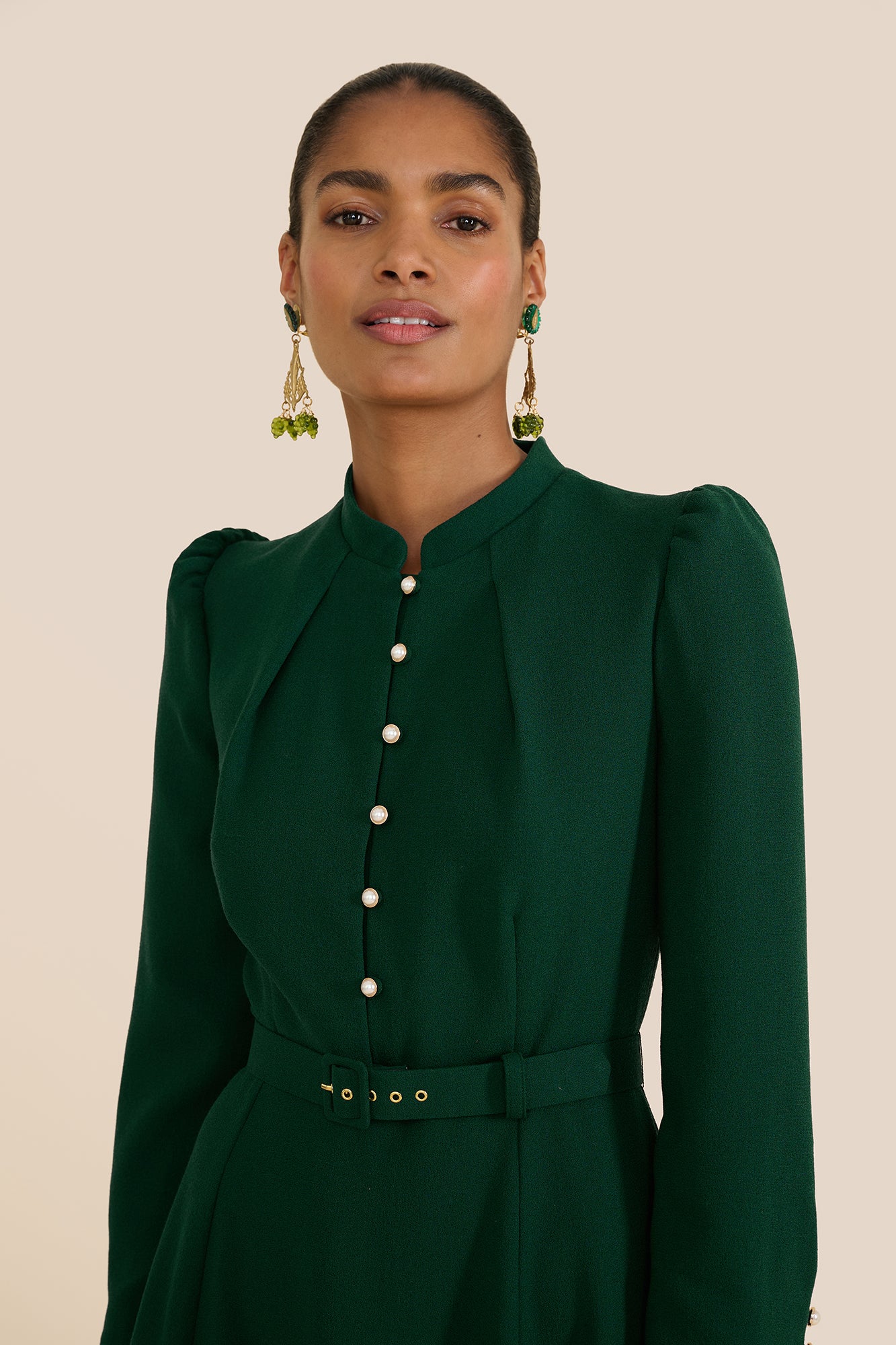 Ahana Evergreen Long Sleeve Dress
