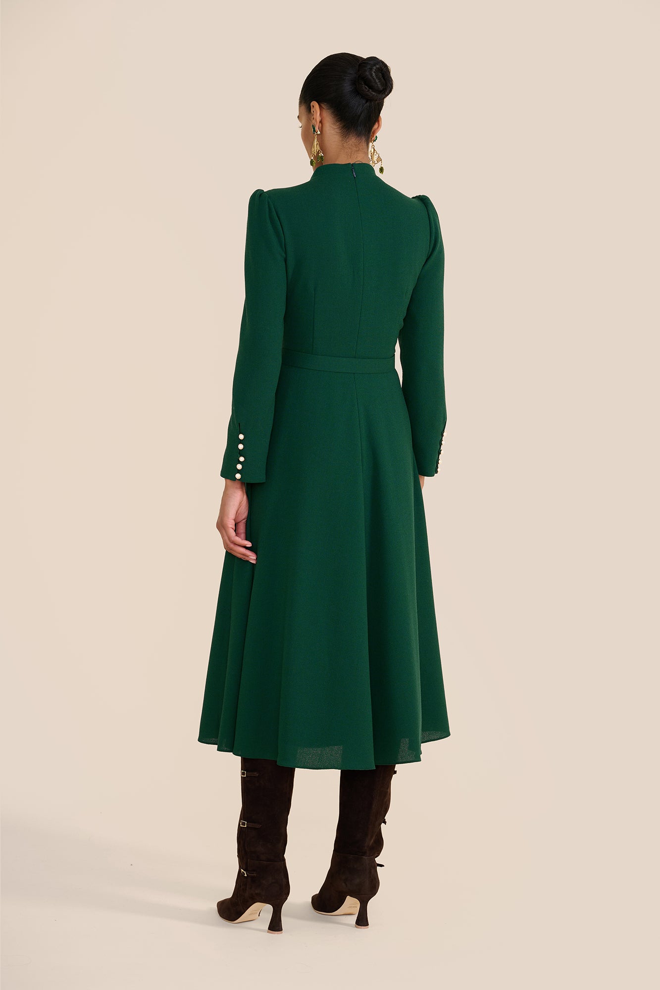Ahana Evergreen Long Sleeve Dress
