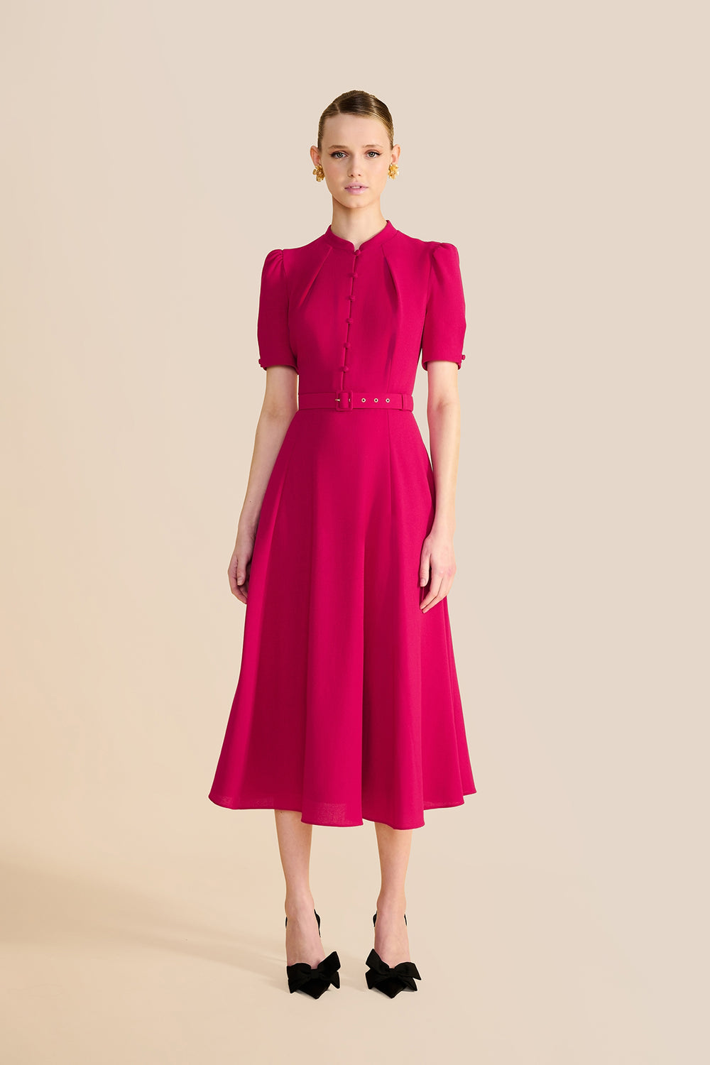Elegant Fuchsia Dress | RWS Certified Wool | Made in London