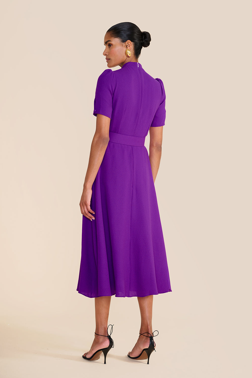 Ahana Bright Purple Short Sleeve Dress