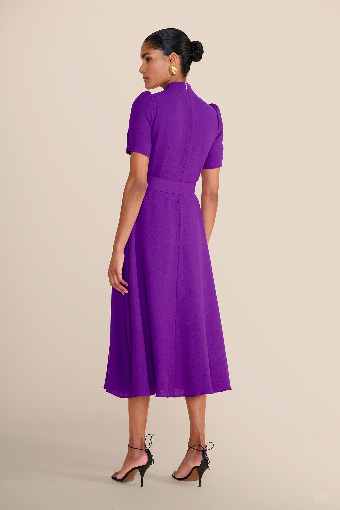 Ahana Bright Purple Short Sleeve Dress