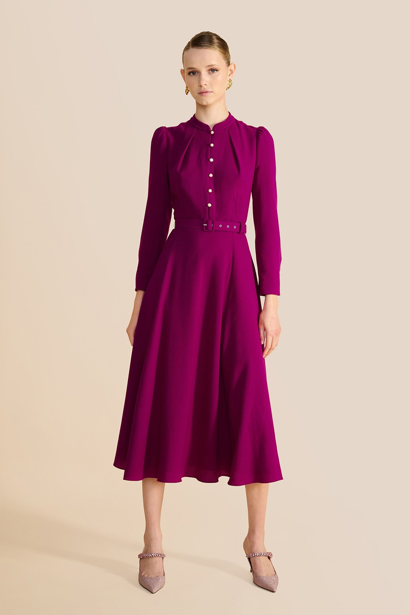 Ahana Purple Long Sleeve Dress