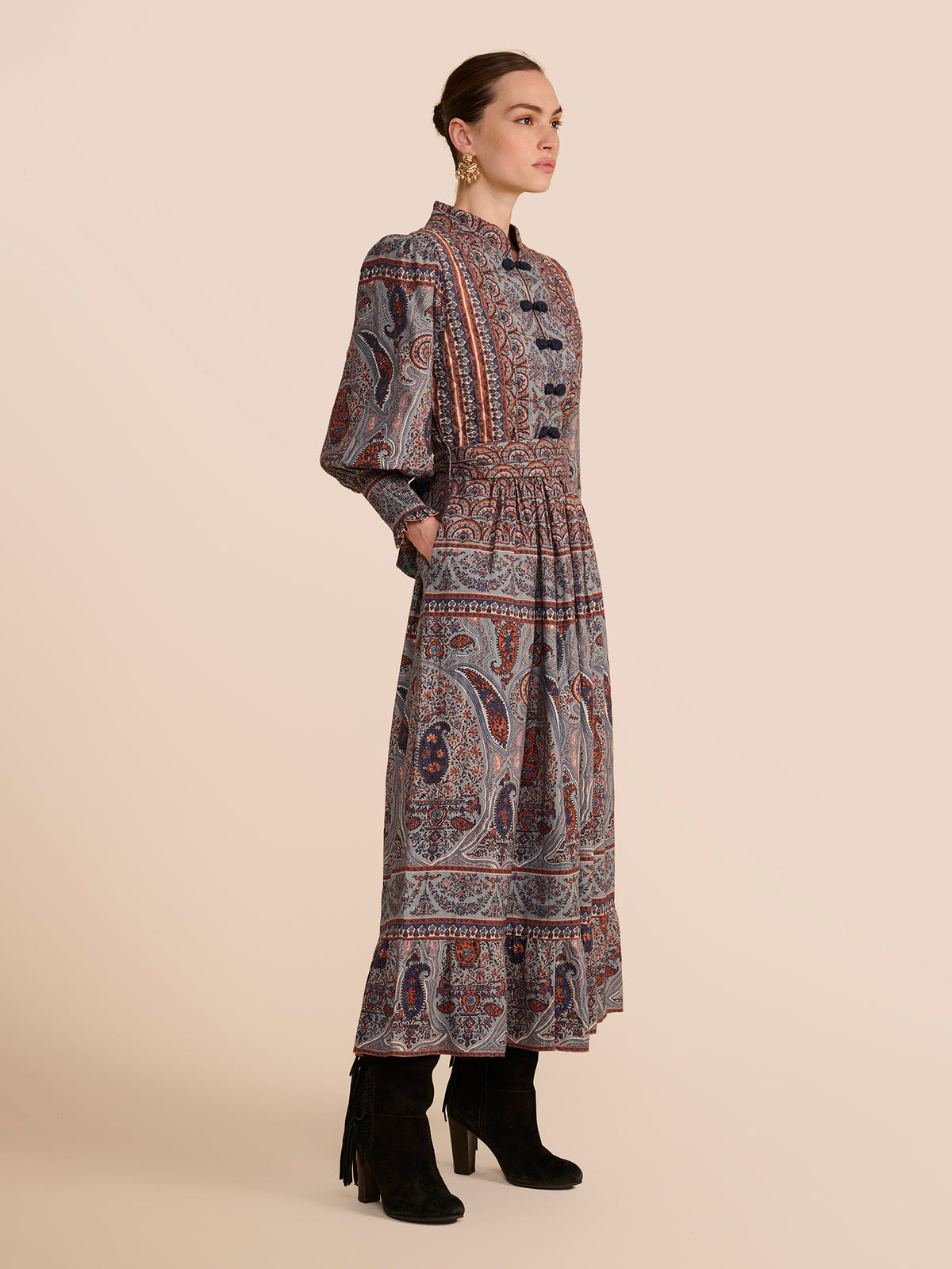 Amelia Blue Paisley Dress