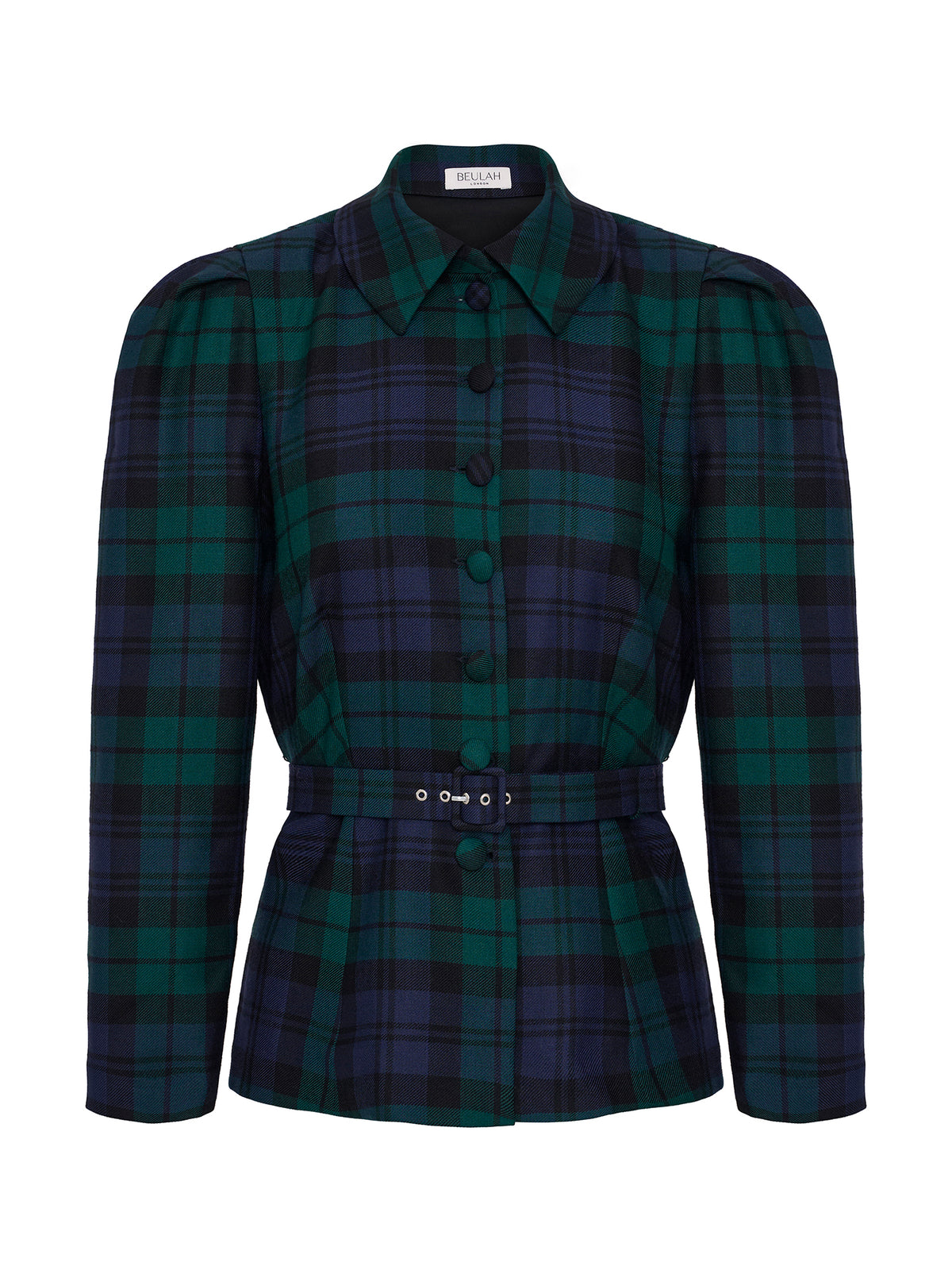 Bethany Evergreen Tartan Long Sleeve Top