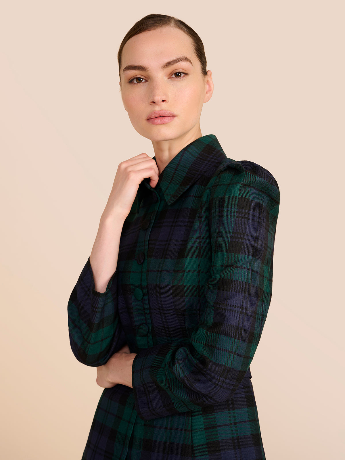 Bethany Evergreen Tartan Long Sleeve Top