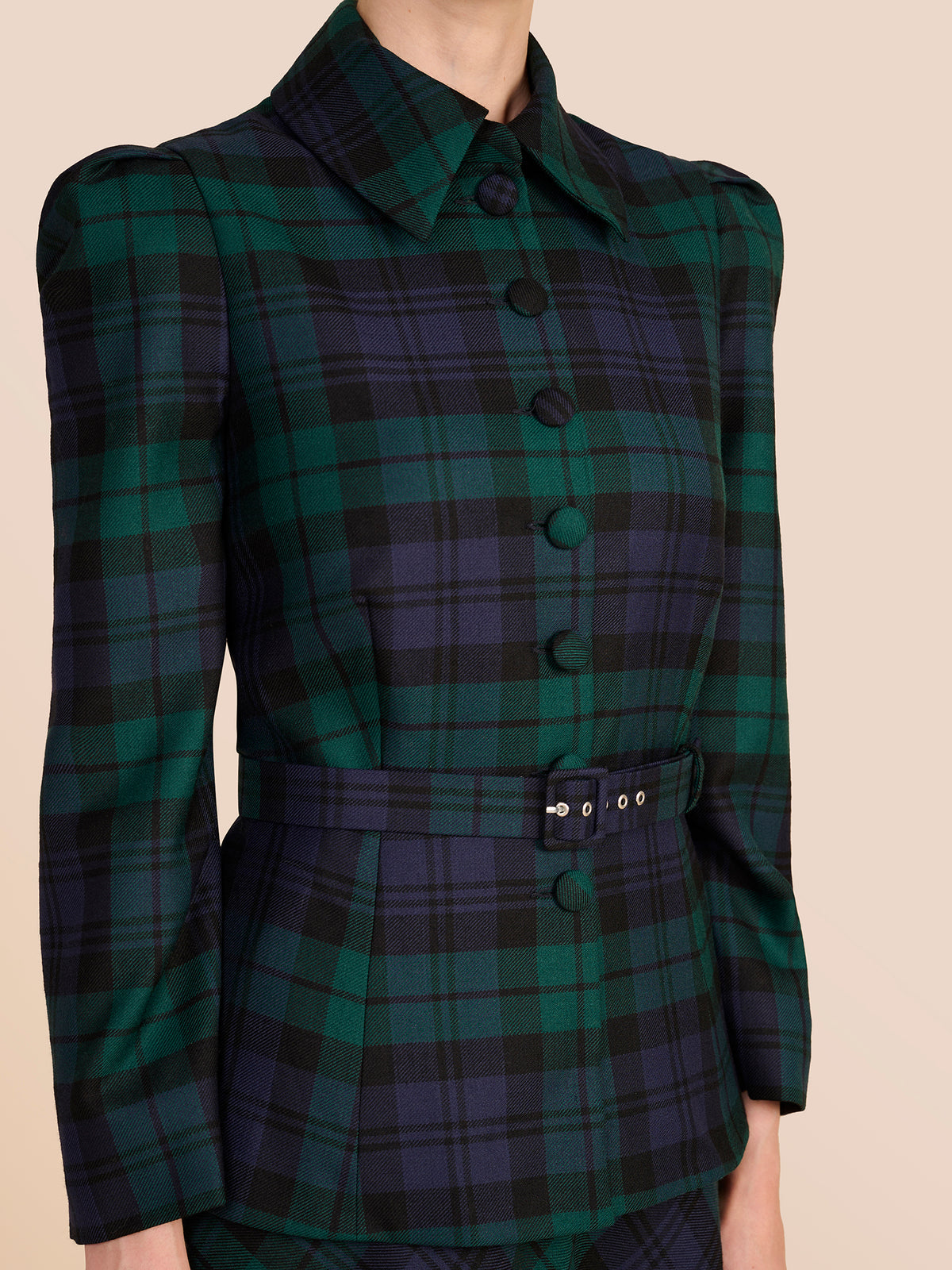 Bethany Evergreen Tartan Long Sleeve Top