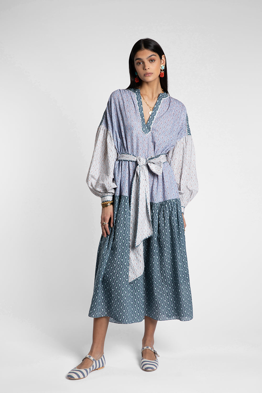 Larissa Blue Woodblock Dress