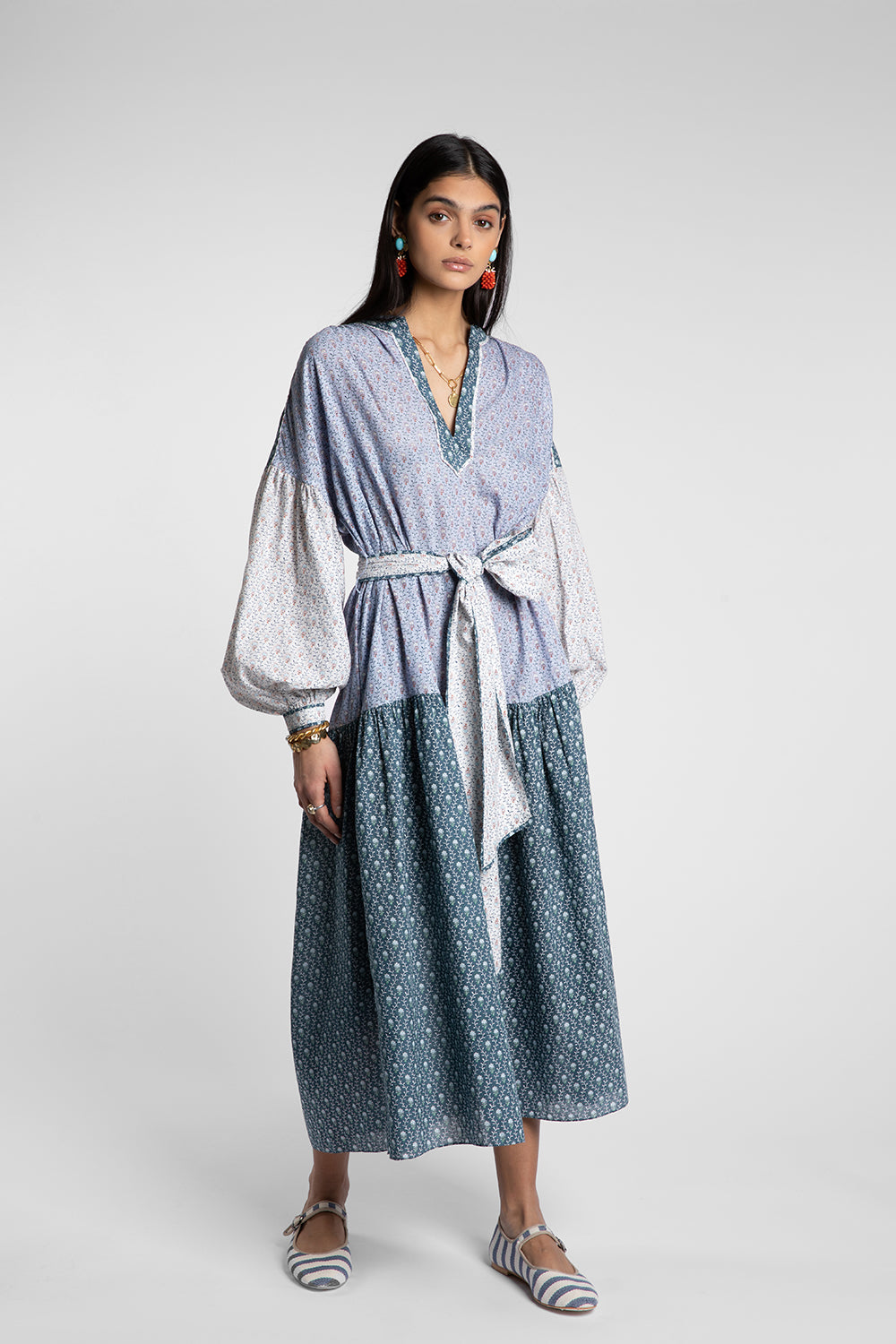 Larissa Blue Woodblock Dress
