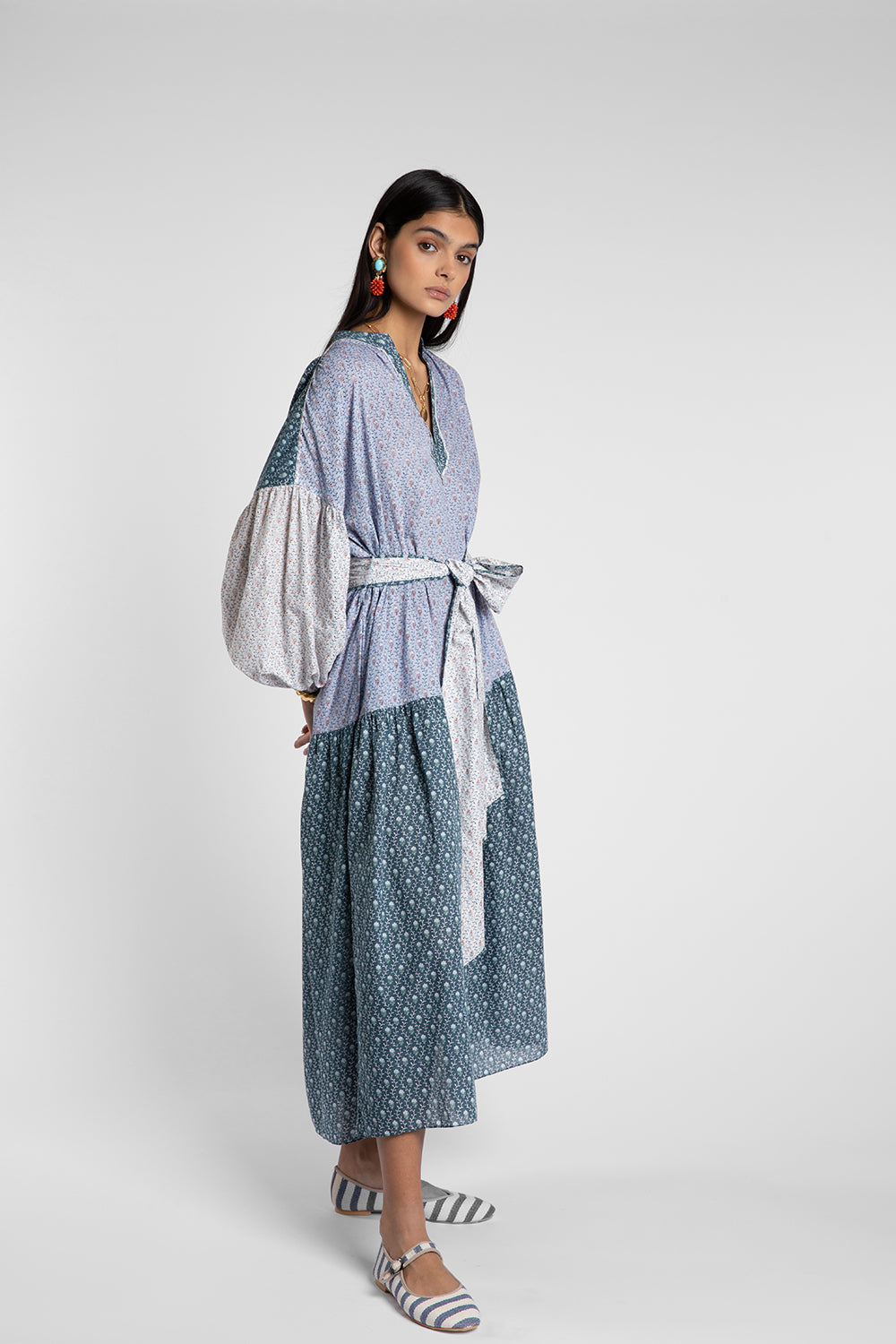 Larissa Blue Woodblock Dress