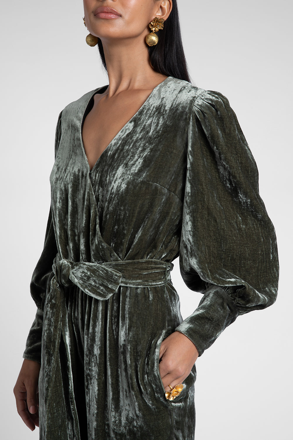 Maisie Moss Velvet Jumpsuit